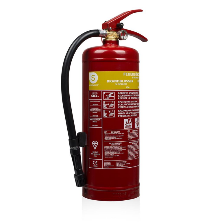 Smartwares FEX15230 schuimblusser 3 liter geschikt voor brandklasse A en B woningen kantoren winkels horeca