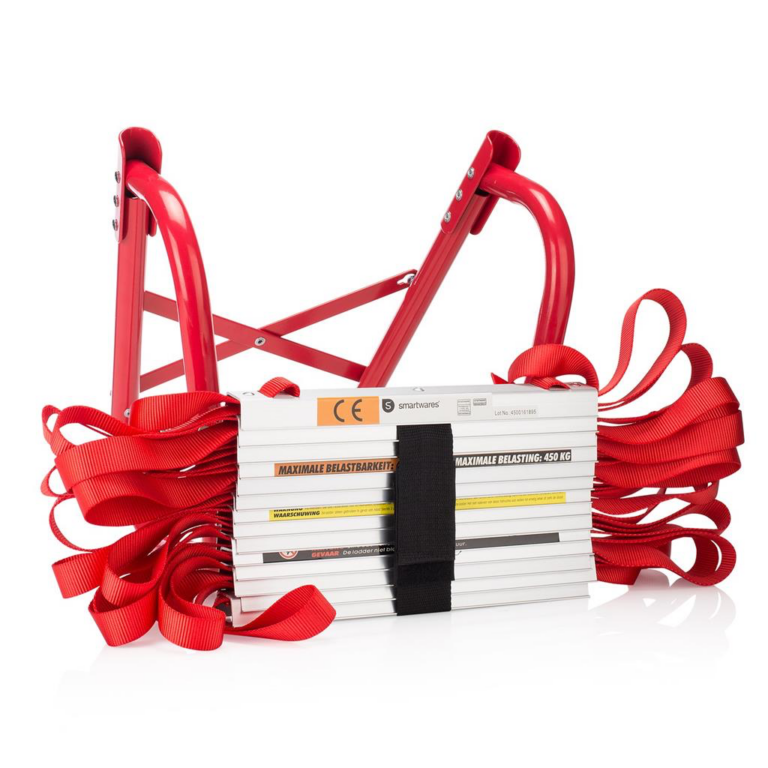 Smartwares vluchtladder 4,5 meter noodladder brandladder universeel draagvermogen 450 kilo