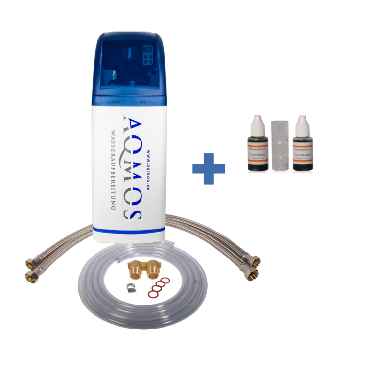 Aqmos R2D2-48 waterontharder compleet met aansluitset en druppeltest geschikt voor 3 tot 6 persoons huishouden en inzetbaar voor kantoor horeca en andere zakelijke toepassingen