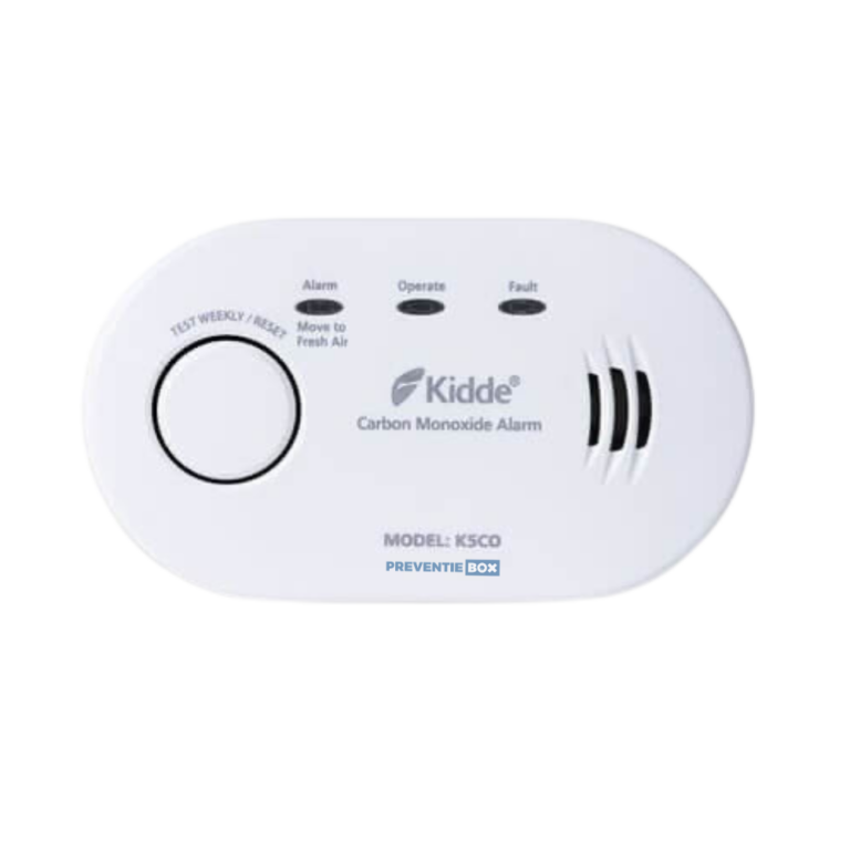 Kidde K5CO koolmonoxidemelder opvolger van Kidde 5CO met batterijen EN 50291 gecertificeerd bescherming tegen levensgevaarlijk koolmonoxide in woning slaapkamer woonkamer caravan camper en vakantiehuis
