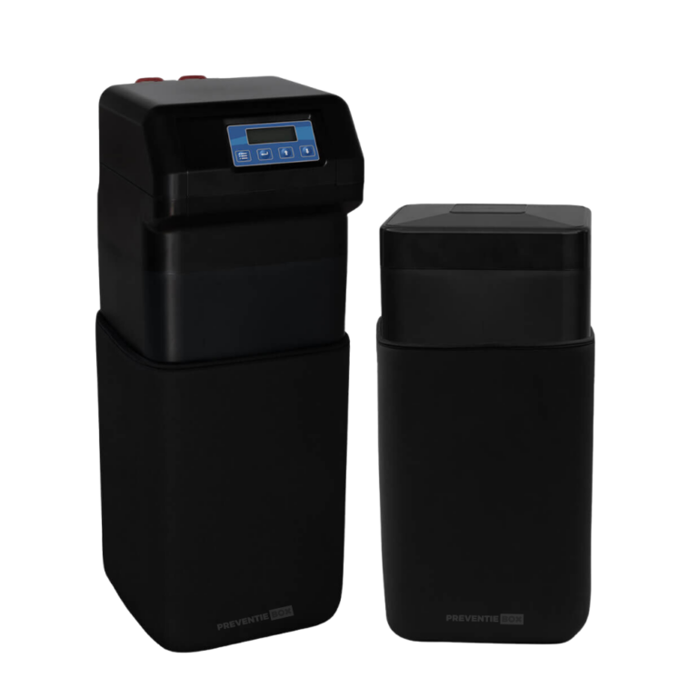 AquaSlim 1000 Duo Compact waterontharder zwart voor 3 tot 6 personen huishouden – dubbele harscilinder voor continu zacht water, voorkomt kalkaanslag en verlengt levensduur van apparaten