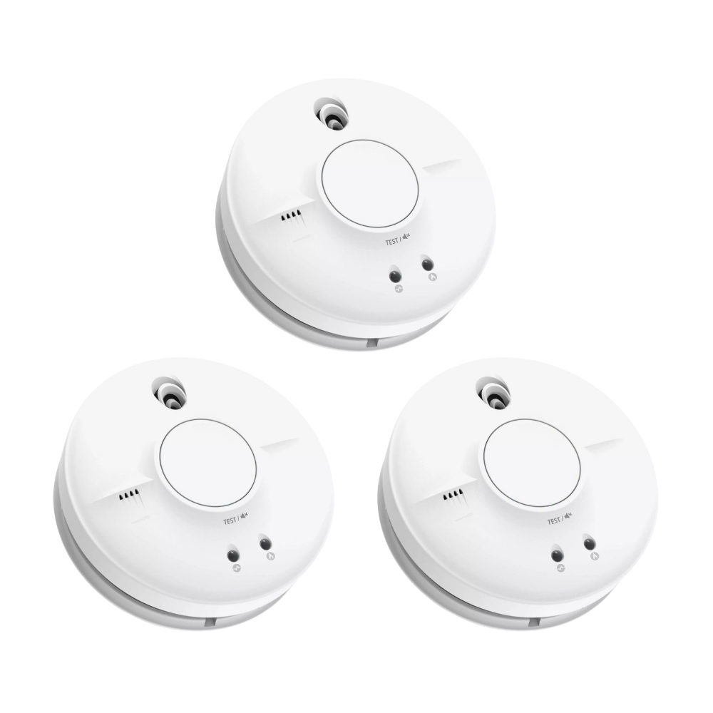 FireAngel SW1 EUT set van 3 rookmelders 230 volt met optische sensor en back-up batterij Preventiebox